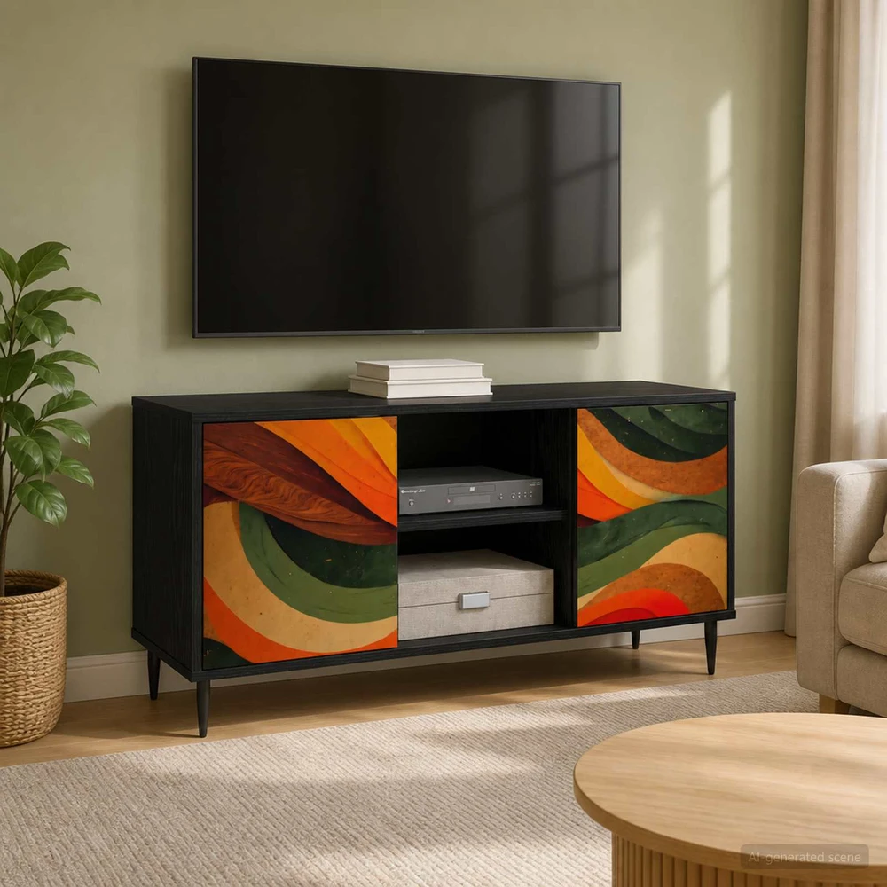 TV staliukas Televizoriaus spintelė BONN 102 x 33 x 51 cm Juodojo ąžuolo