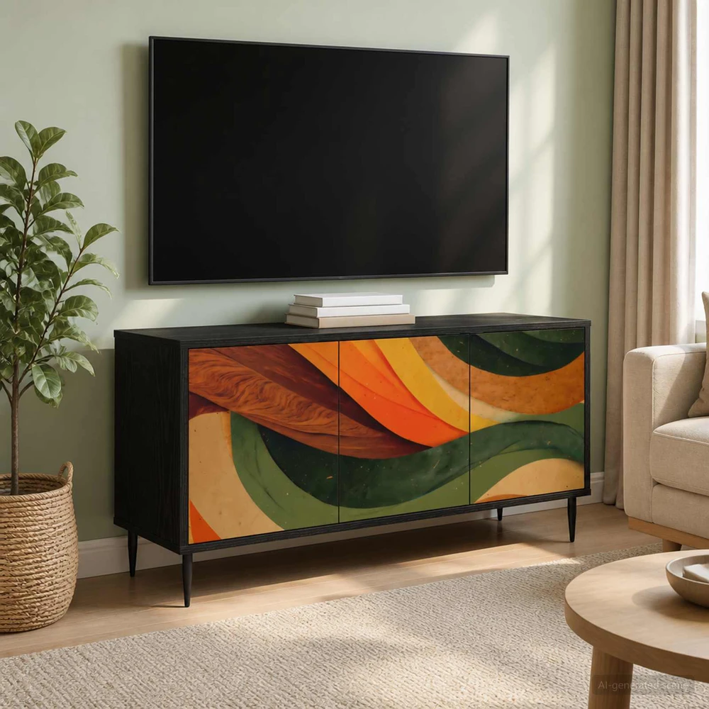 TV staliukas Televizoriaus spintelė BONN 102 x 33 x 51 cm Juodojo ąžuolo