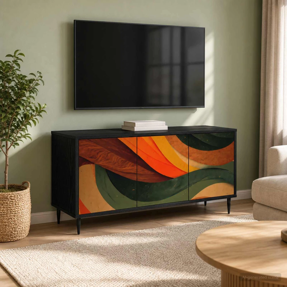 TV staliukas Televizoriaus spintelė BONN 102 x 33 x 51 cm Juodojo ąžuolo