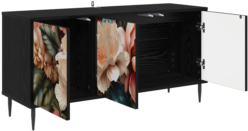 TV staliukas Televizoriaus spintelė BORNE 102 x 33 x 51 cm Juodojo ąžuolo