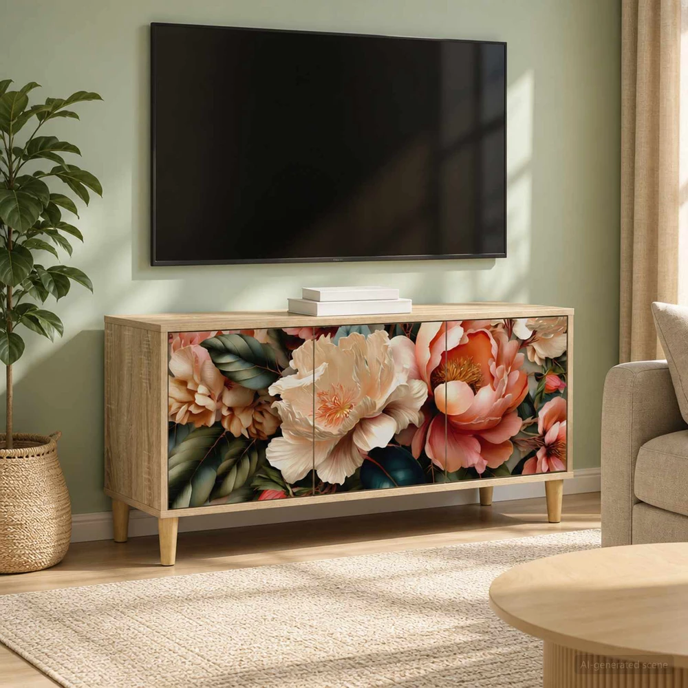 TV staliukas Televizoriaus spintelė BORNE 102 x 33 x 50 cm Sonoma ąžuolo