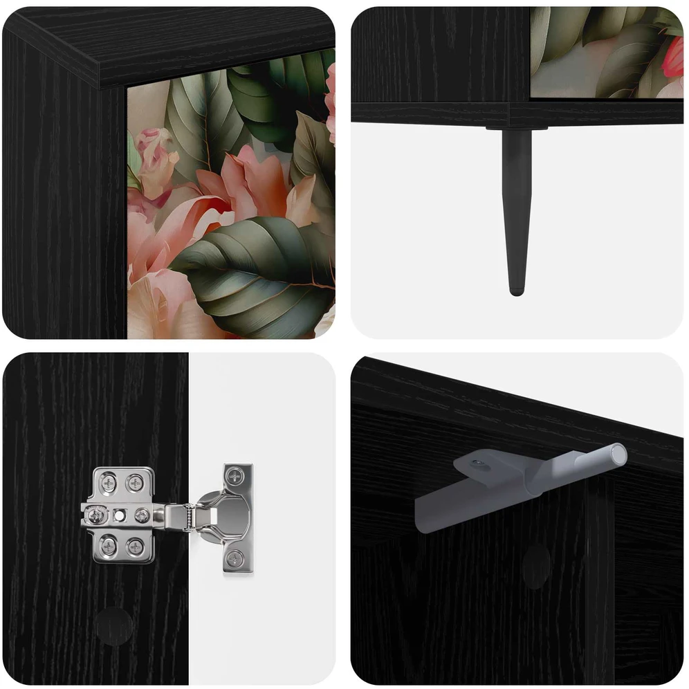 TV staliukas Televizoriaus spintelė BORNE 102 x 33 x 51 cm Juodojo ąžuolo