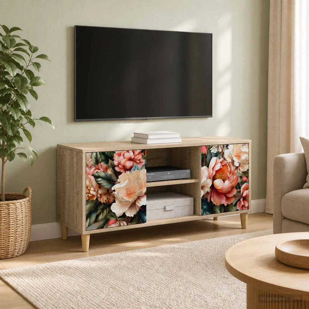 TV staliukas Televizoriaus spintelė BORNE 102 x 33 x 50 cm Sonoma ąžuolo