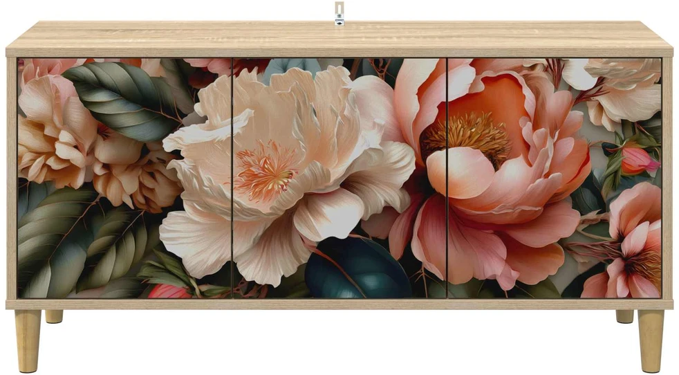 TV staliukas Televizoriaus spintelė BORNE 102 x 33 x 50 cm Sonoma ąžuolo