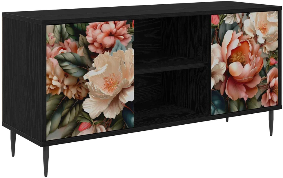 TV staliukas Televizoriaus spintelė BORNE 102 x 33 x 51 cm Juodojo ąžuolo