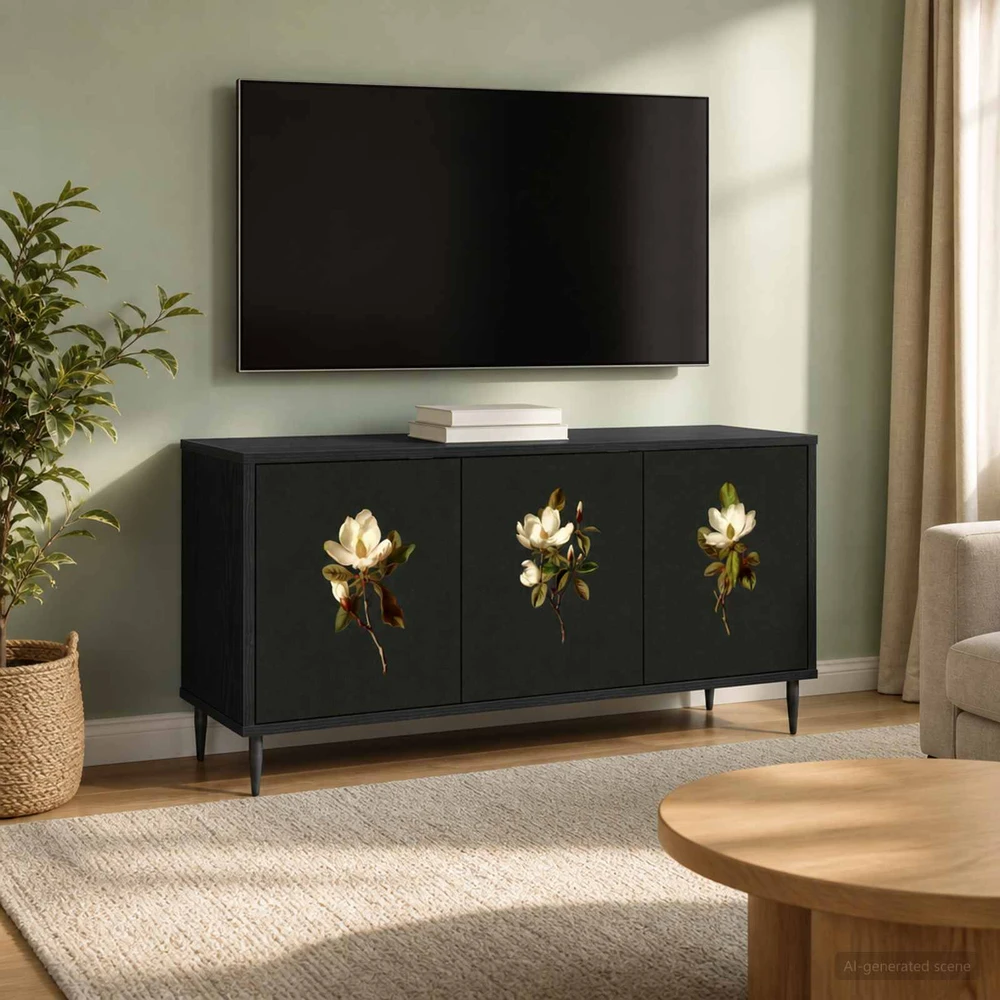 TV staliukas Televizoriaus spintelė BREMEN 102 x 33 x 51 cm Juodojo ąžuolo