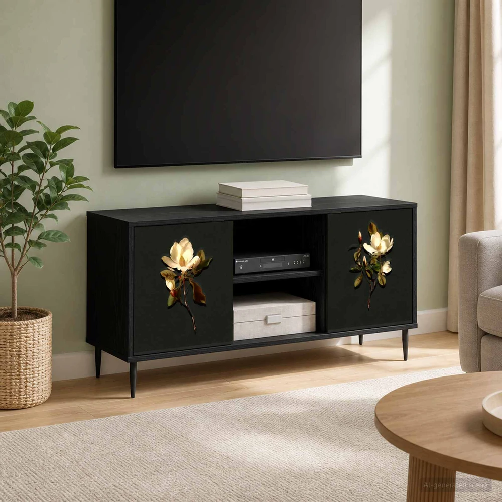 TV staliukas Televizoriaus spintelė BREMEN 102 x 33 x 51 cm Juodojo ąžuolo