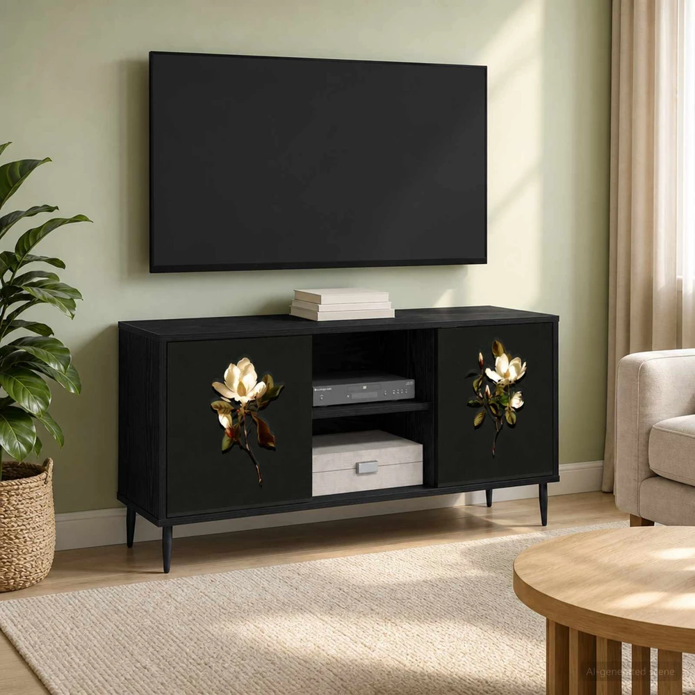 TV staliukas Televizoriaus spintelė BREMEN 102 x 33 x 51 cm Juodojo ąžuolo