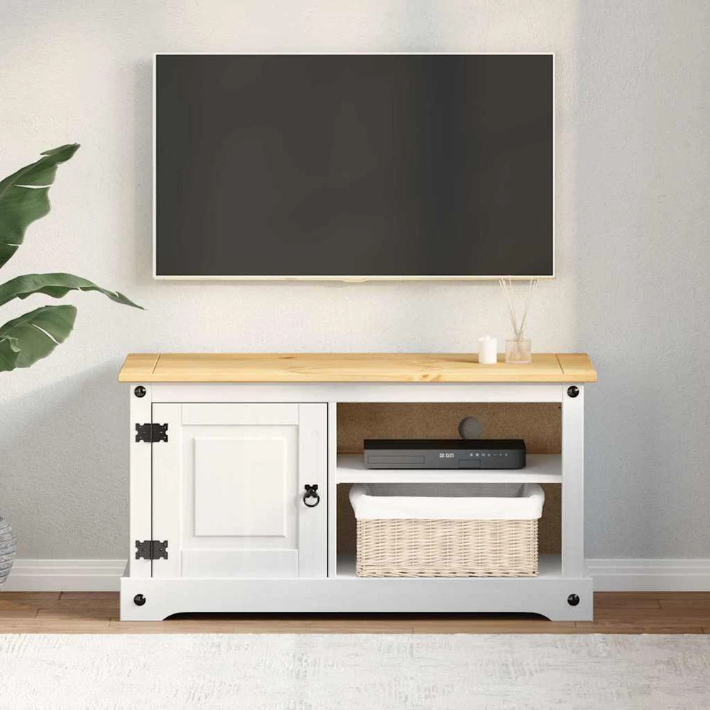 TV staliukas Televizoriaus spintelė CORONA 100 x 40 x 52 cm Balta