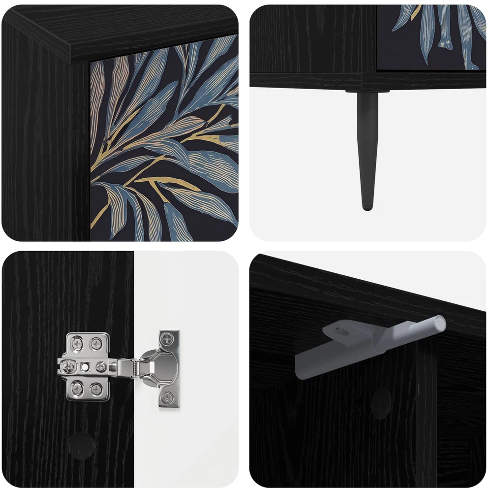 TV staliukas Televizoriaus spintelė DOKKUM 102 x 33 x 51 cm Juodojo ąžuolo