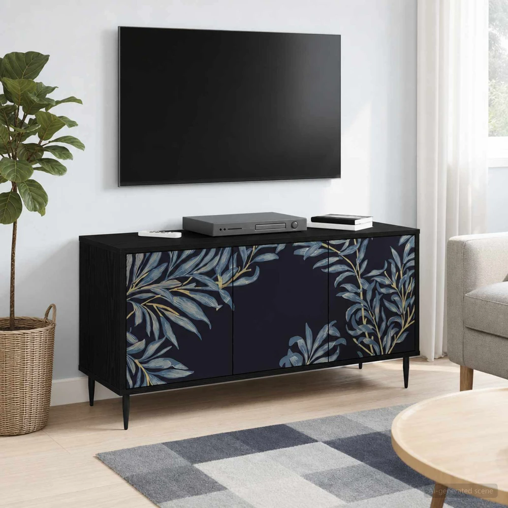 TV staliukas Televizoriaus spintelė DOKKUM 102 x 33 x 51 cm Juodojo ąžuolo