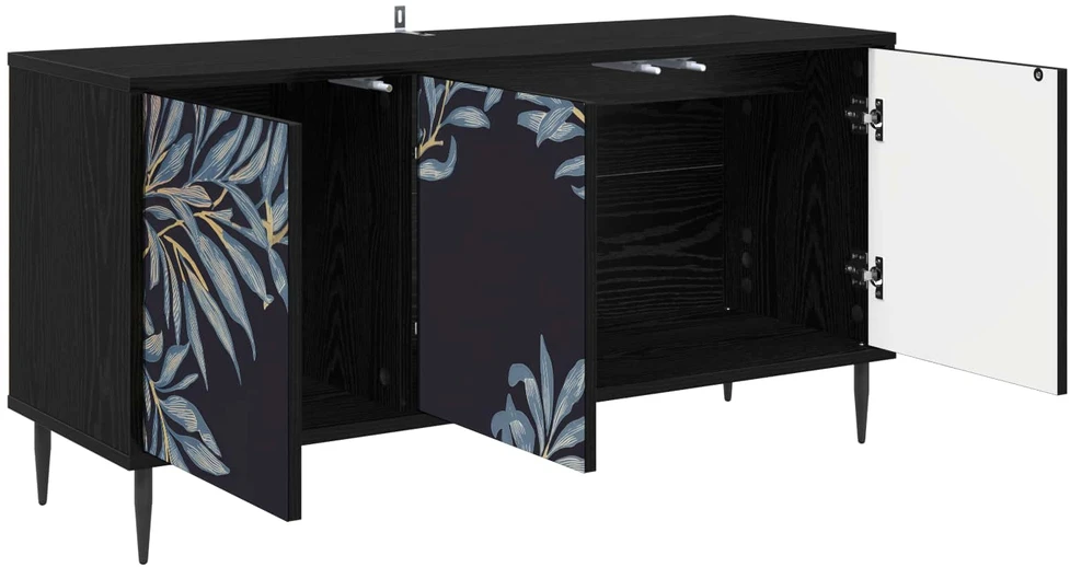 TV staliukas Televizoriaus spintelė DOKKUM 102 x 33 x 51 cm Juodojo ąžuolo