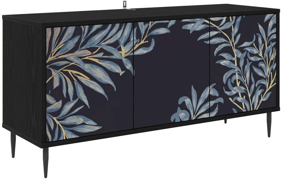 TV staliukas Televizoriaus spintelė DOKKUM 102 x 33 x 51 cm Juodojo ąžuolo
