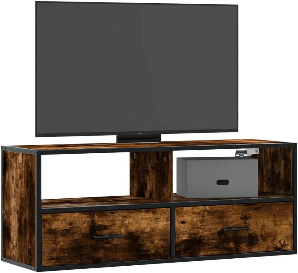 TV staliukas Televizoriaus spintelė, dūminė, 100x31x39,5cm, mediena/metalas