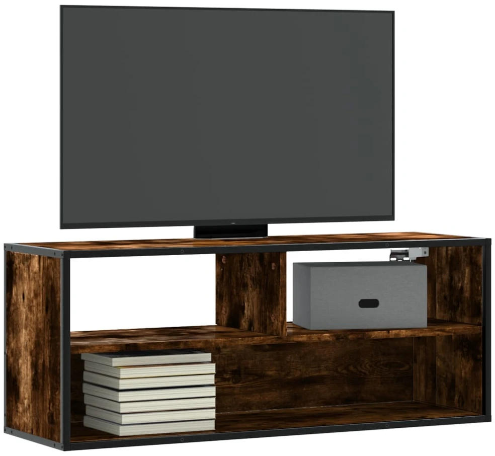 TV staliukas Televizoriaus spintelė, dūminė, 100x31x39,5cm, mediena/metalas