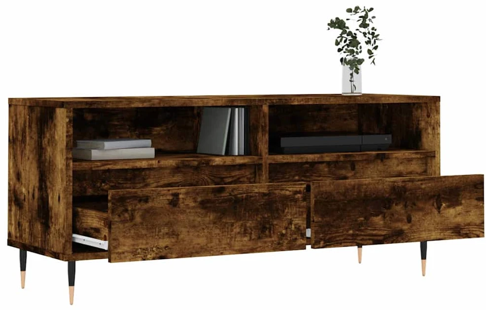 TV staliukas Televizoriaus spintelė, dūminė, 100x34,5x44,5cm, mediena