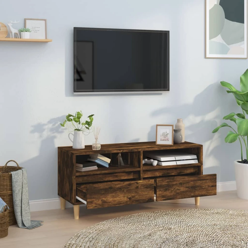 TV staliukas Televizoriaus spintelė, dūminė, 100x34,5x44,5cm, mediena