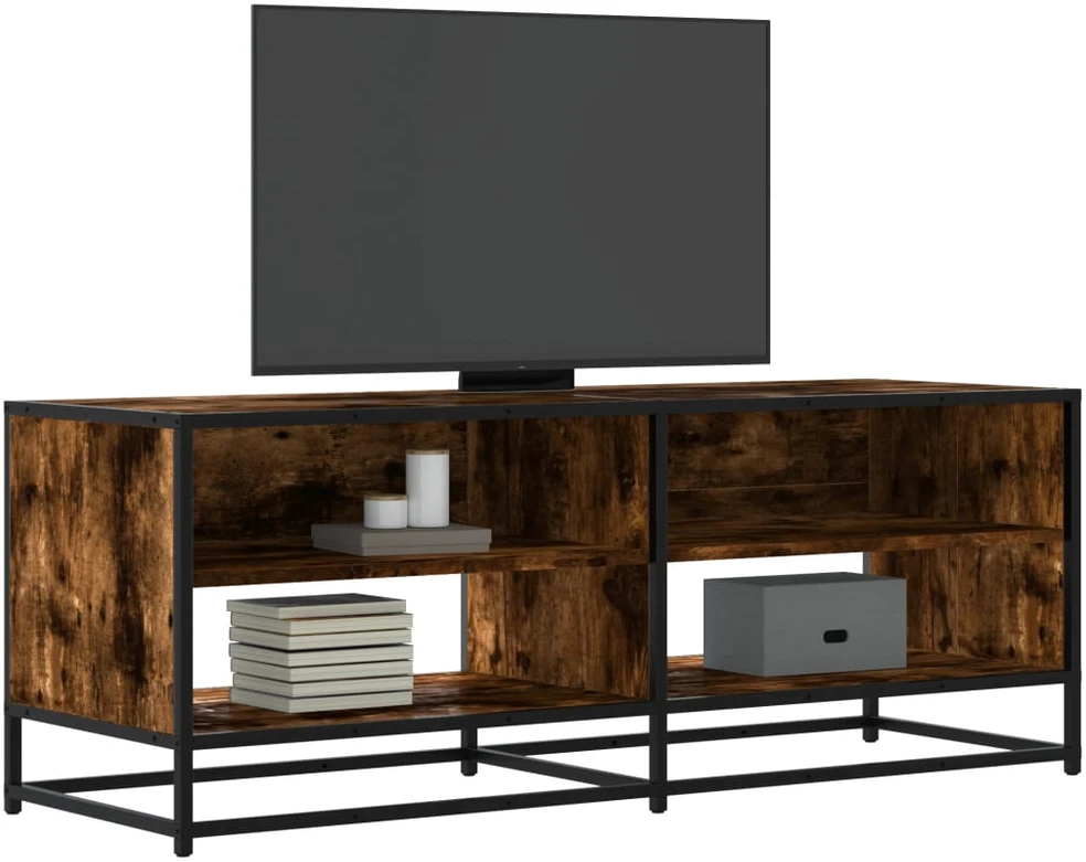 TV staliukas Televizoriaus spintelė, dūminė, 120,5x40x46cm, mediena/metalas