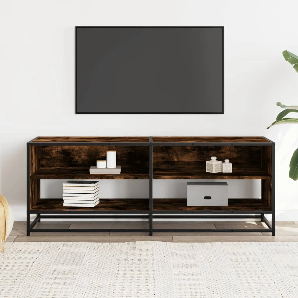 TV staliukas Televizoriaus spintelė, dūminė, 120,5x40x46cm, mediena/metalas