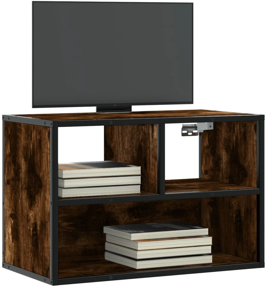 TV staliukas Televizoriaus spintelė, dūminė, 60x31x39,5cm, mediena/metalas