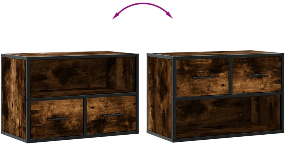 TV staliukas Televizoriaus spintelė, dūminė, 60x31x39,5cm, mediena/metalas