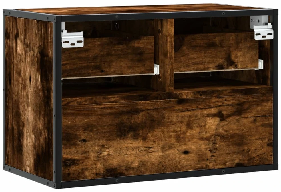 TV staliukas Televizoriaus spintelė, dūminė, 60x31x39,5cm, mediena/metalas