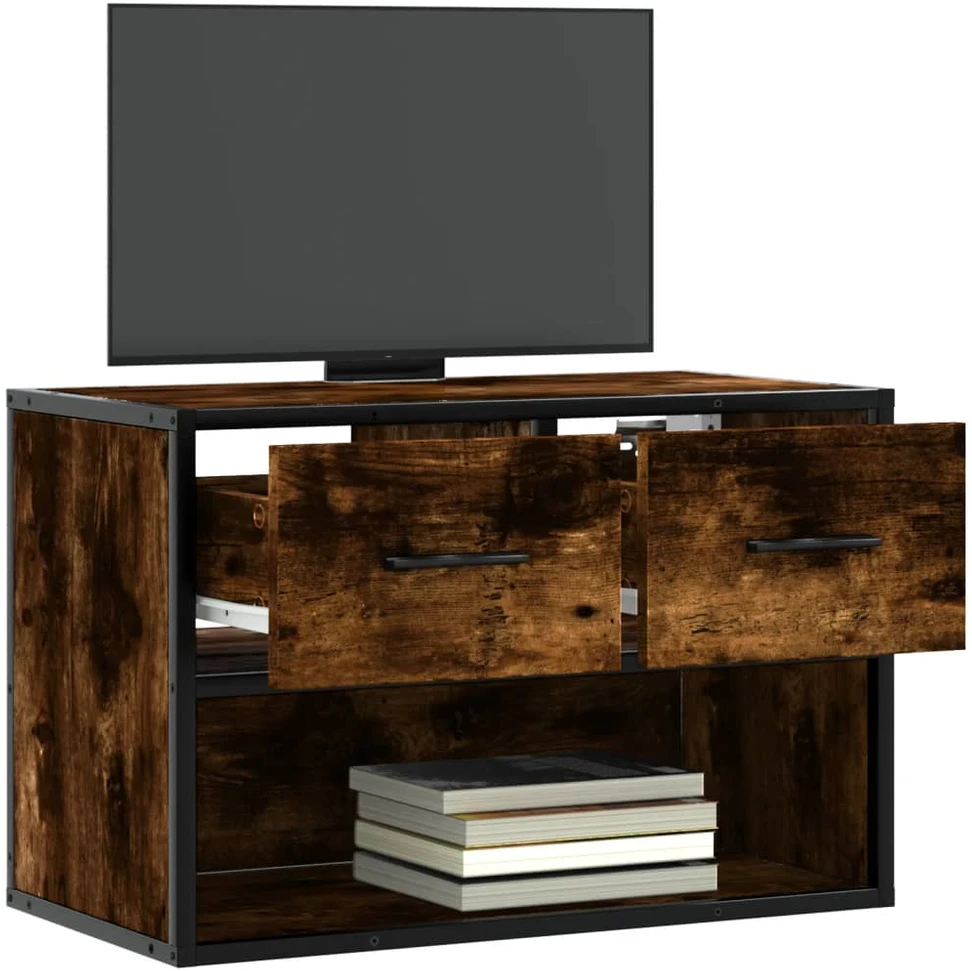 TV staliukas Televizoriaus spintelė, dūminė, 60x31x39,5cm, mediena/metalas