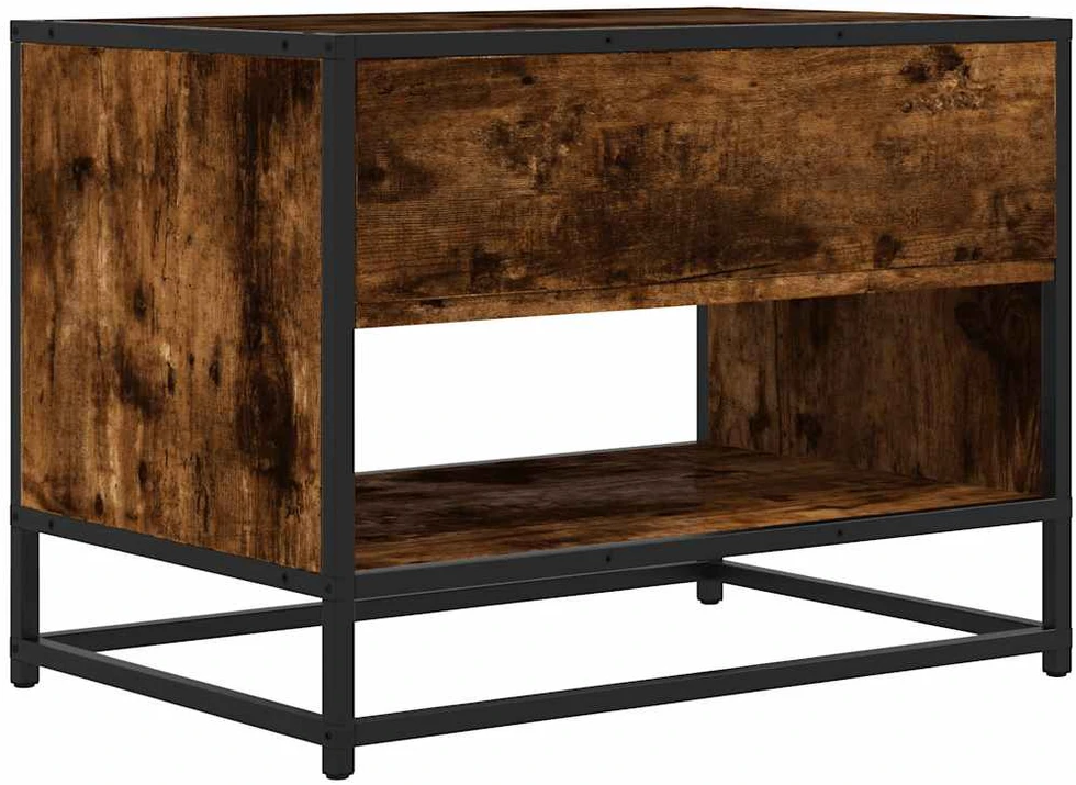 TV staliukas Televizoriaus spintelė, dūminė, 61x40x46cm, mediena ir metalas