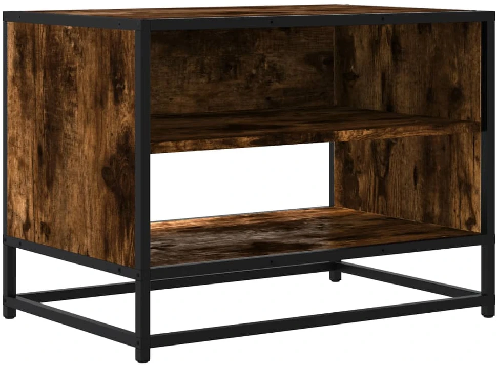 TV staliukas Televizoriaus spintelė, dūminė, 61x40x46cm, mediena ir metalas