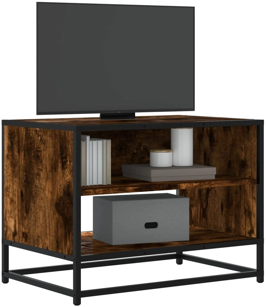 TV staliukas Televizoriaus spintelė, dūminė, 61x40x46cm, mediena ir metalas