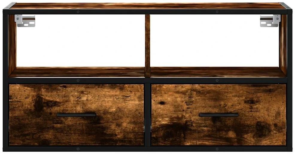 TV staliukas Televizoriaus spintelė, dūminė, 80x31x39,5cm, mediena/metalas