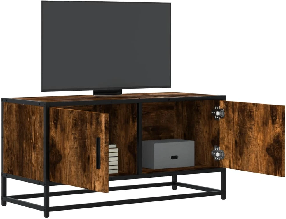 TV staliukas Televizoriaus spintelė, dūminė, 80x34,5x40cm, mediena/metalas