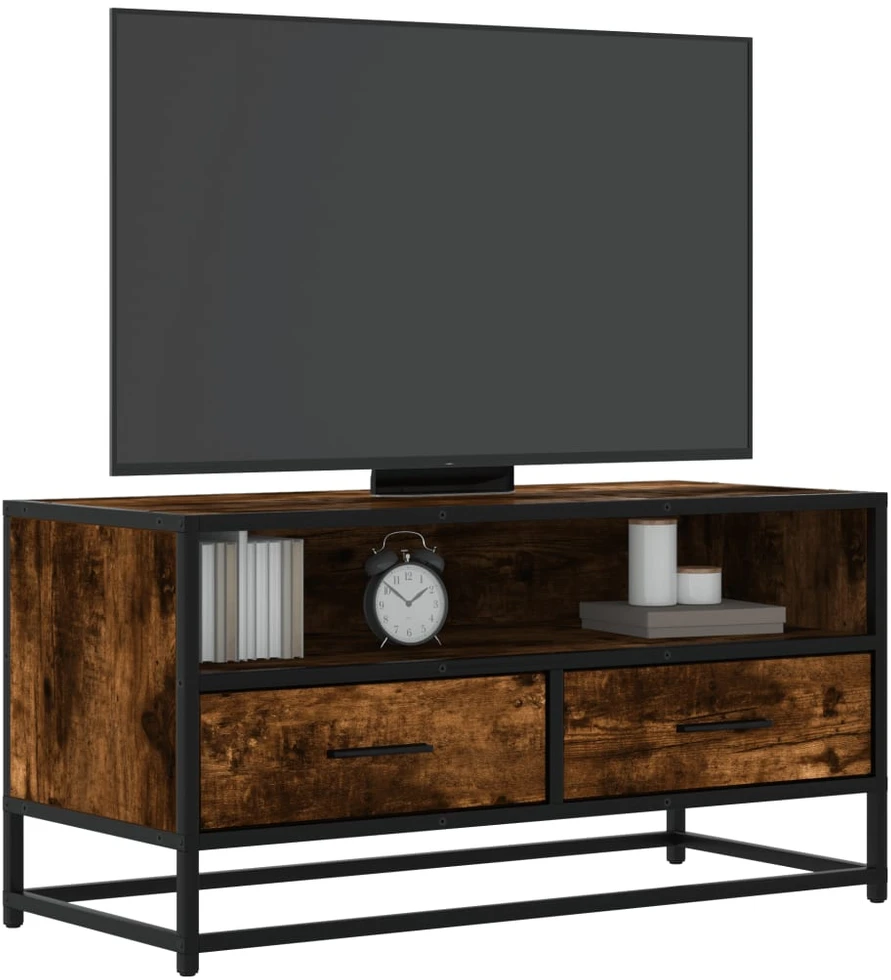 TV staliukas Televizoriaus spintelė, dūminė, 80x34,5x40cm, mediena/metalas