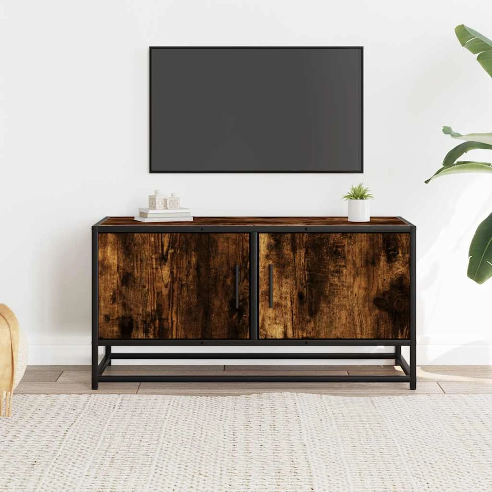 TV staliukas Televizoriaus spintelė, dūminė, 80x34,5x40cm, mediena/metalas