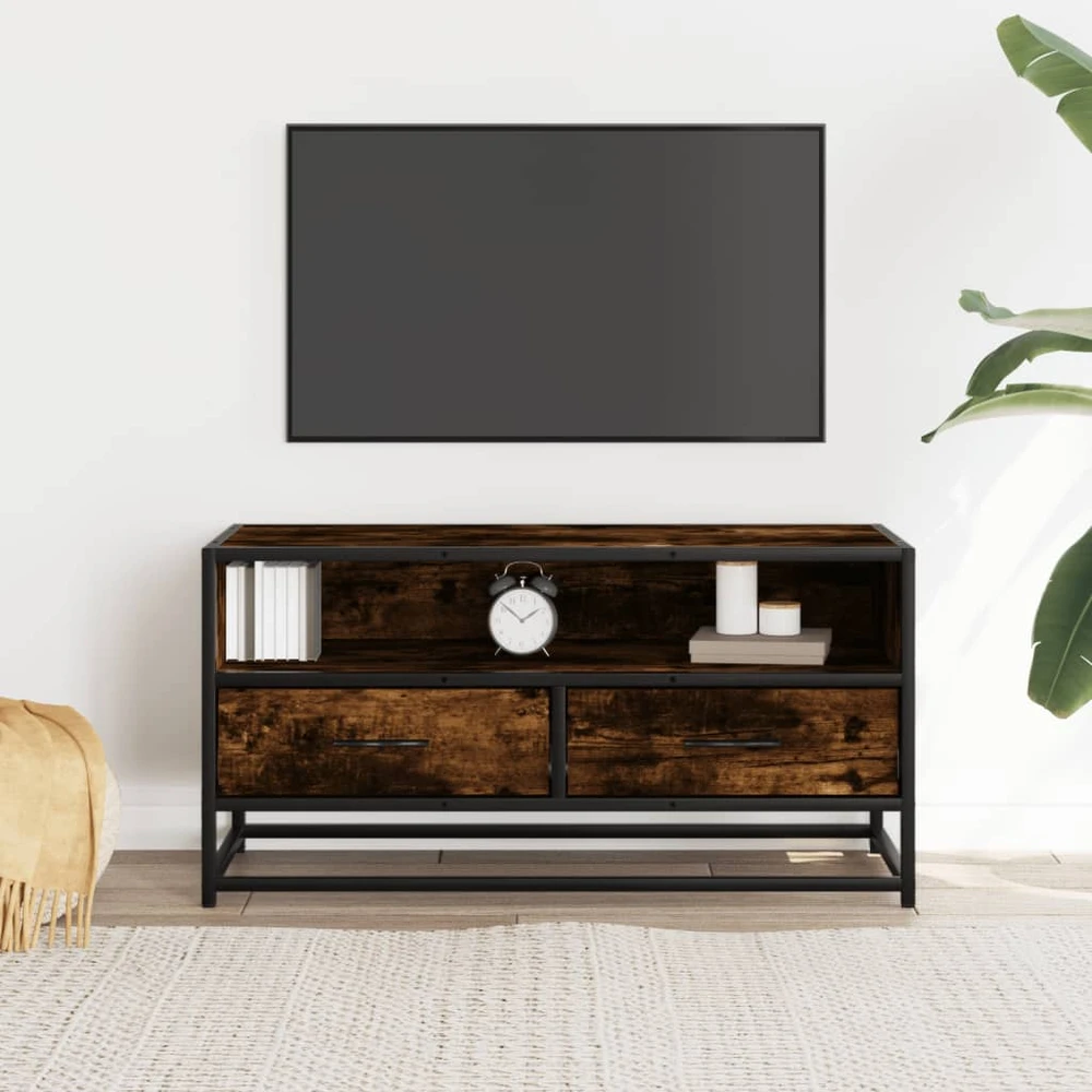 TV staliukas Televizoriaus spintelė, dūminė, 80x34,5x40cm, mediena/metalas