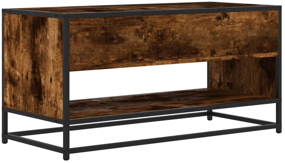 TV staliukas Televizoriaus spintelė, dūminė, 91x40x46cm, mediena ir metalas