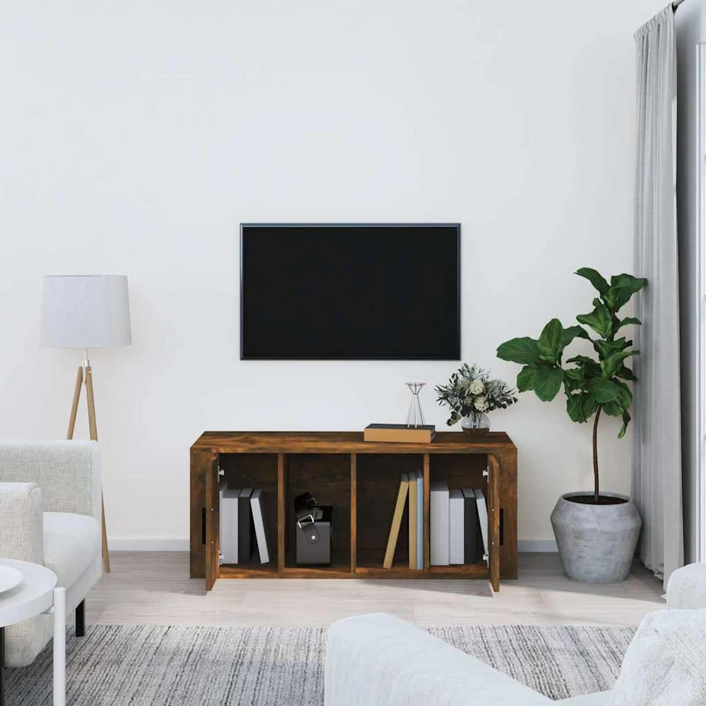 TV staliukas Televizoriaus spintelė, dūminio ąžuolo, 100x35x40cm, mediena