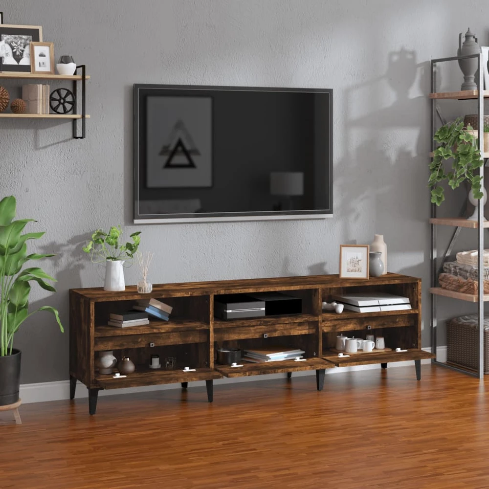TV staliukas Televizoriaus spintelė, dūminio ąžuolo, 150x30x44,5cm, mediena
