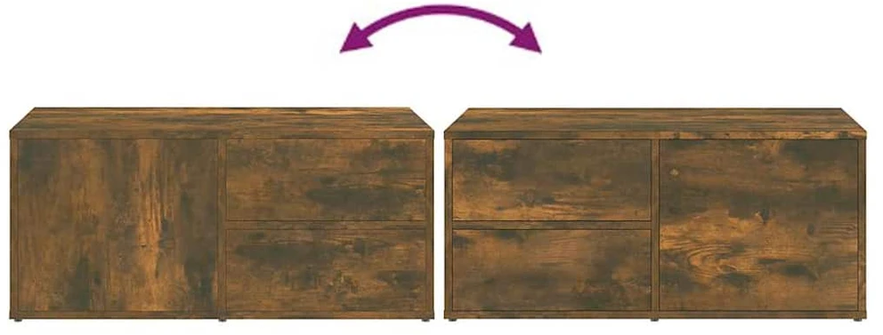TV staliukas Televizoriaus spintelė, dūminio ąžuolo, 80x34x36cm, mediena