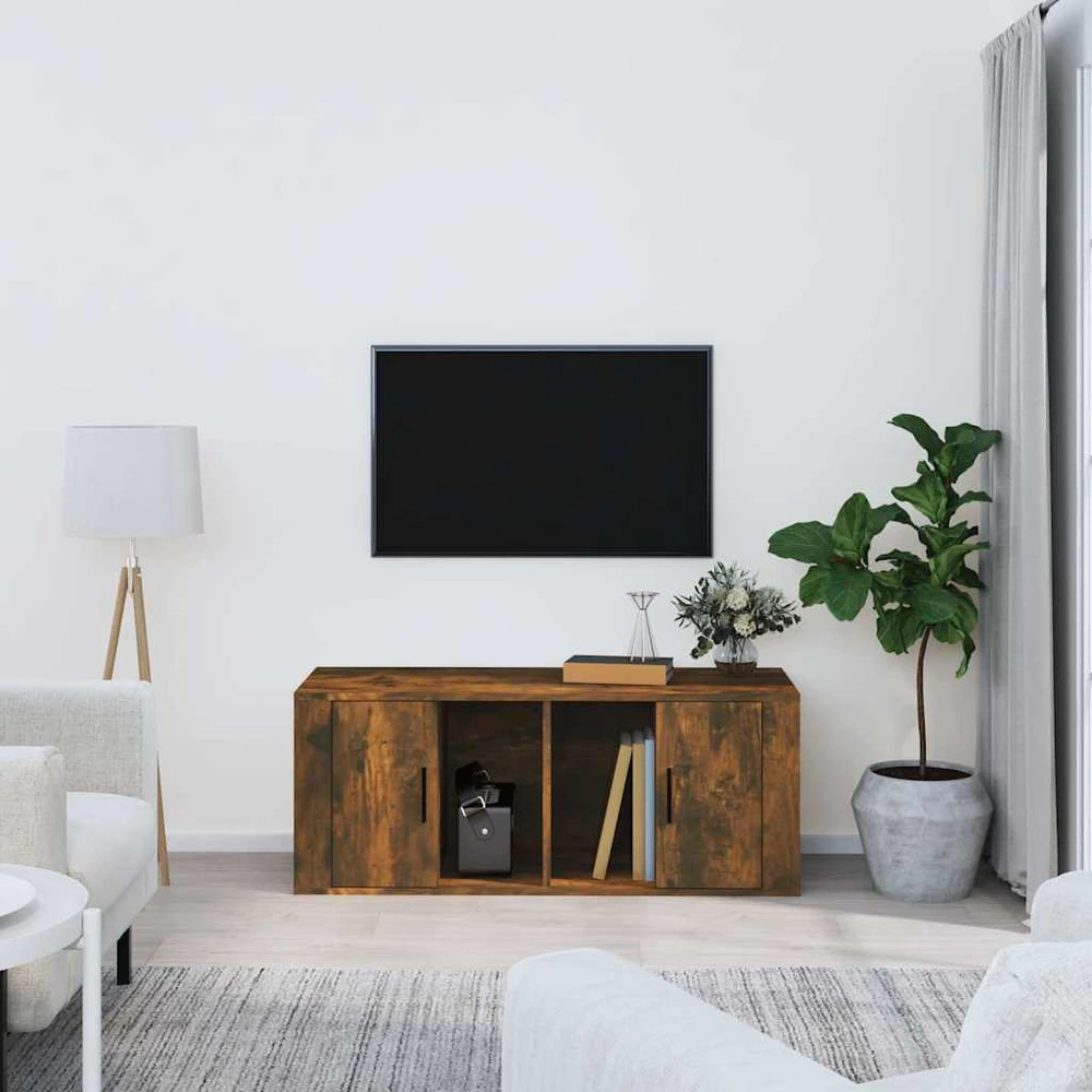 TV staliukas Televizoriaus spintelė, dūminio ąžuolo, 100x35x40cm, mediena