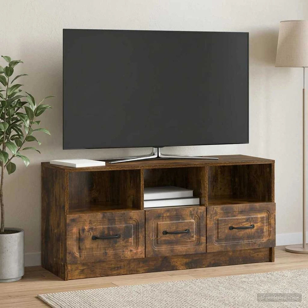TV staliukas Televizoriaus spintelė Dūminio ąžuolo 102 x 34,5 x 47 cm