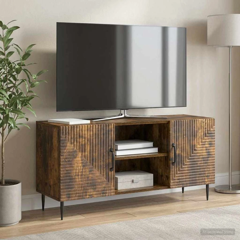 TV staliukas Televizoriaus spintelė Dūminio ąžuolo 102 x 34,5 x 50 cm