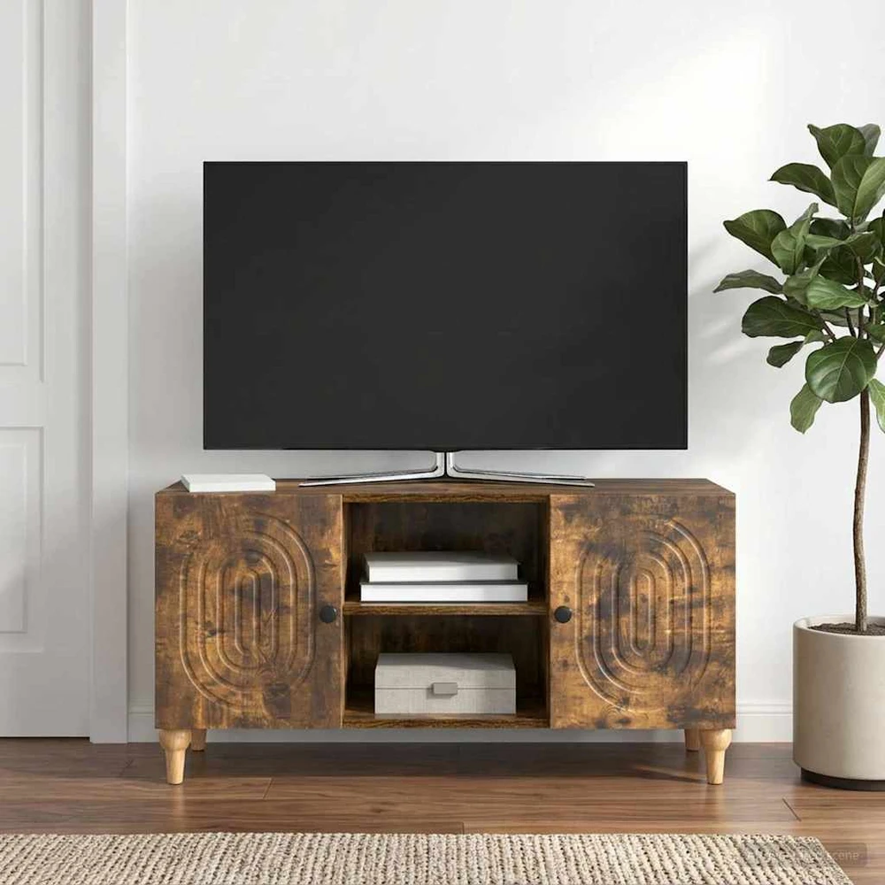 TV staliukas Televizoriaus spintelė Dūminio ąžuolo 102 x 34,5 x 50 cm