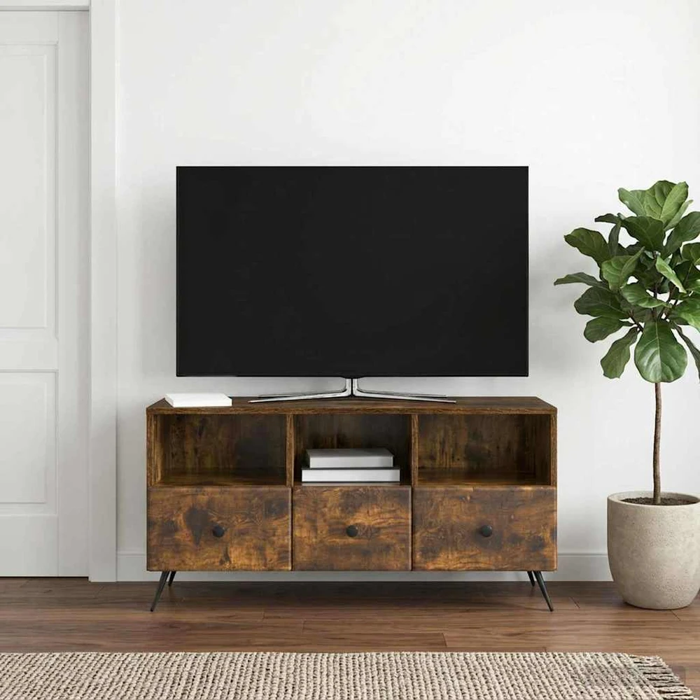 TV staliukas Televizoriaus spintelė Dūminio ąžuolo 102 x 34,5 x 50 cm