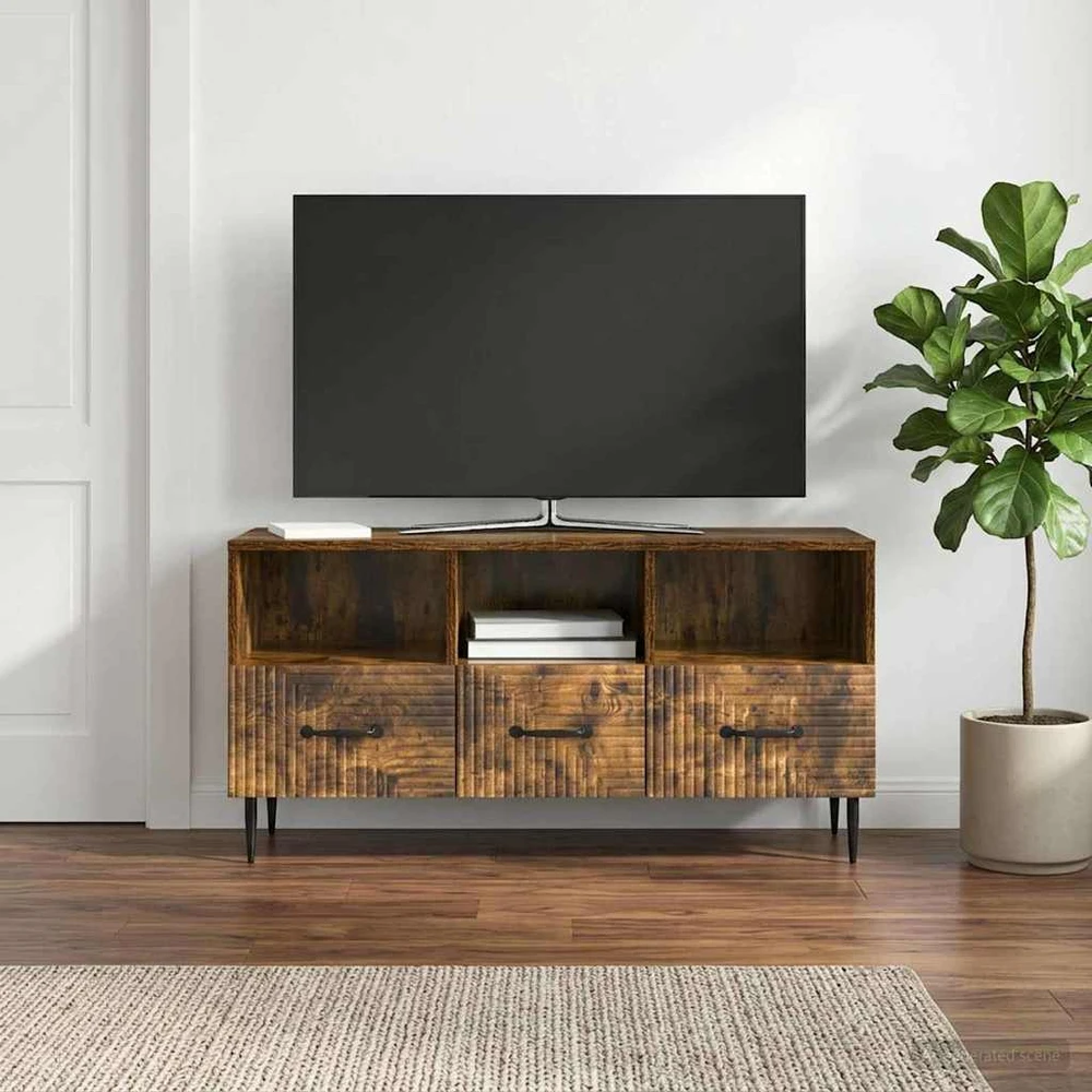 TV staliukas Televizoriaus spintelė Dūminio ąžuolo 102 x 34,5 x 50 cm