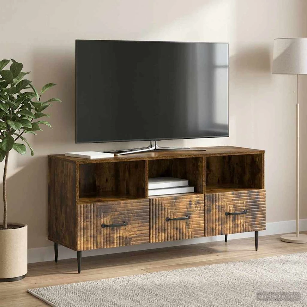 TV staliukas Televizoriaus spintelė Dūminio ąžuolo 102 x 34,5 x 50 cm