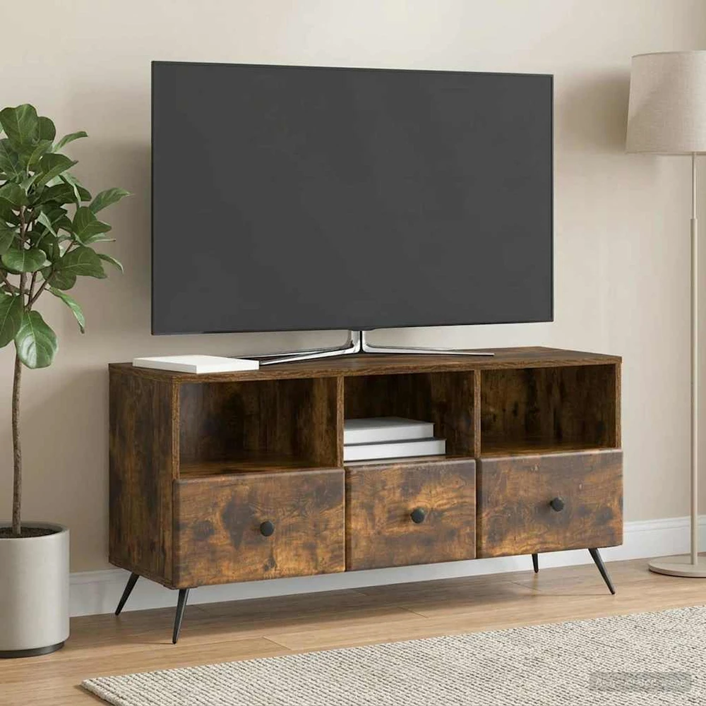 TV staliukas Televizoriaus spintelė Dūminio ąžuolo 102 x 34,5 x 50 cm