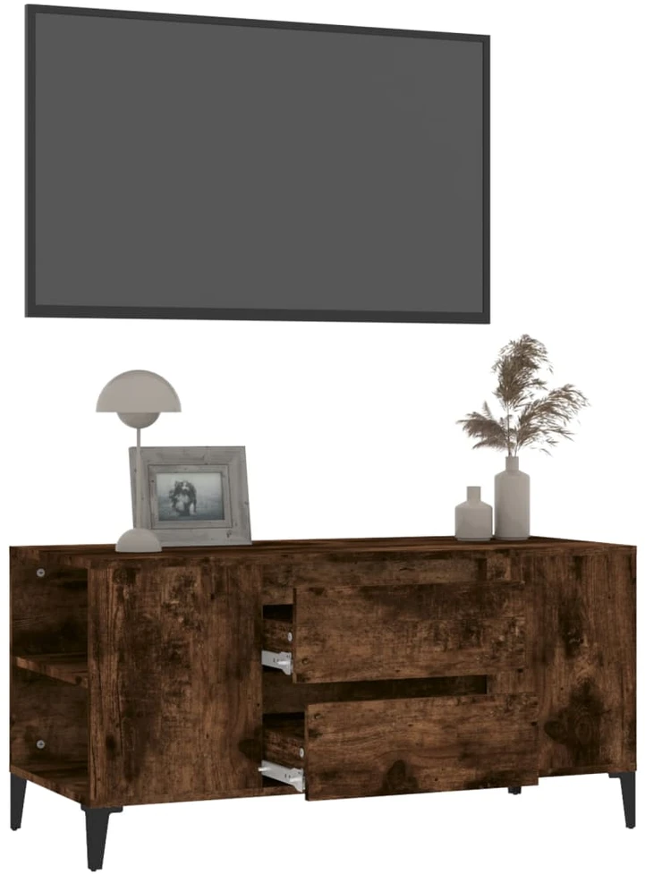 TV staliukas Televizoriaus spintelė, dūminio ąžuolo, 102x44,5x50cm, mediena