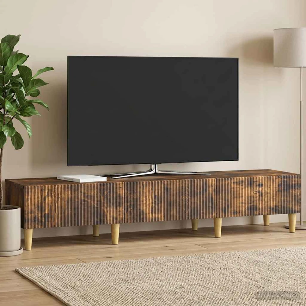 TV staliukas Televizoriaus spintelė Dūminio ąžuolo 147 x 34,5 x 30 cm