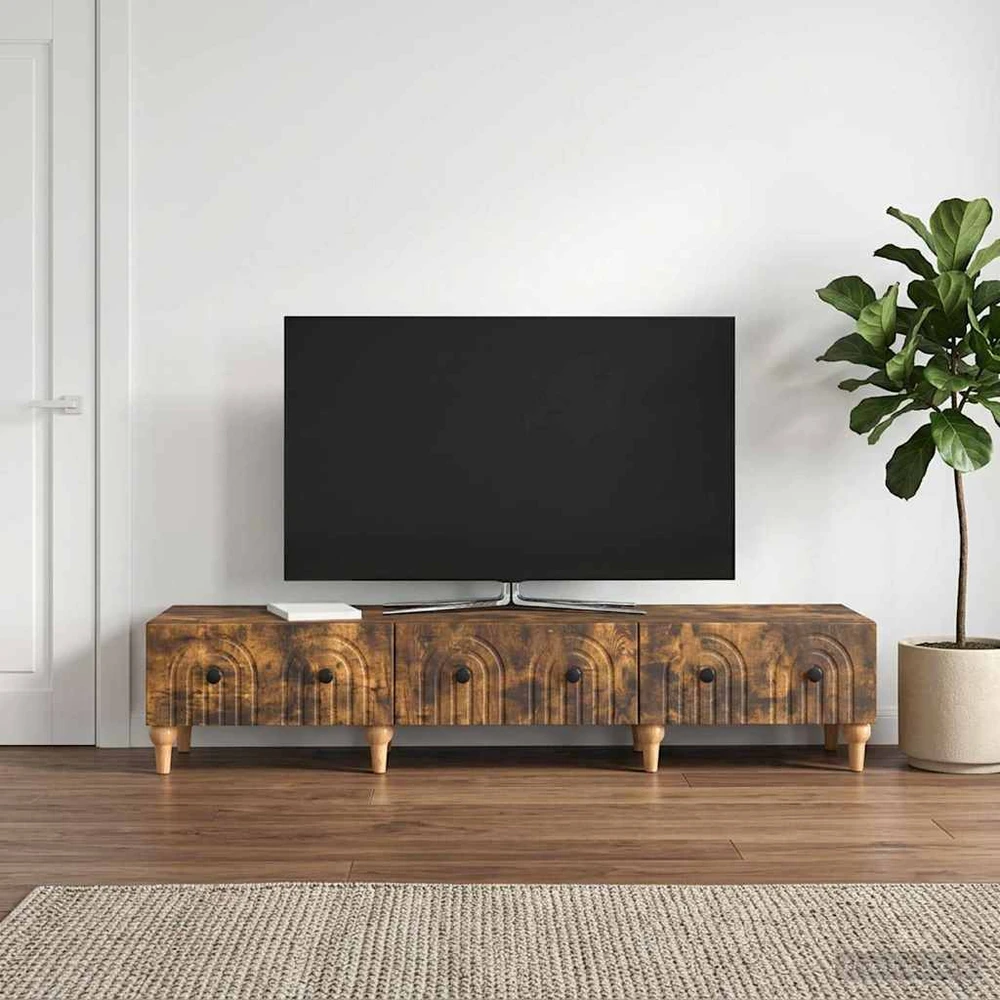 TV staliukas Televizoriaus spintelė Dūminio ąžuolo 147 x 34,5 x 30 cm